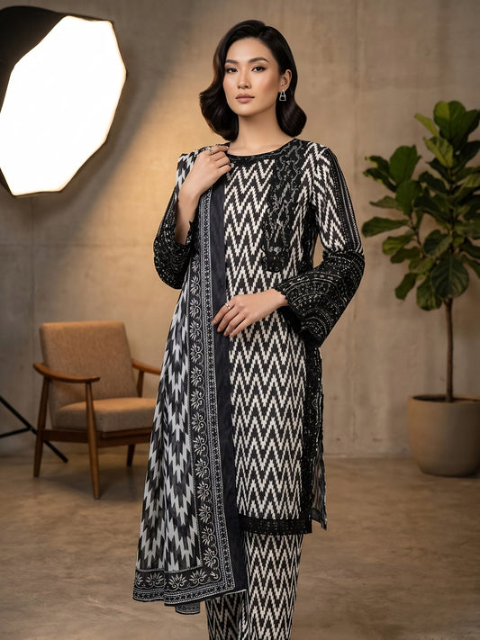 Midnight Chevron – Premium 3-Piece Signature Lawn